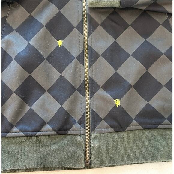 Nike Manchester United Soccer Club Zip Up Jacket Green Black Checkered Size S - Picture 9 of 13